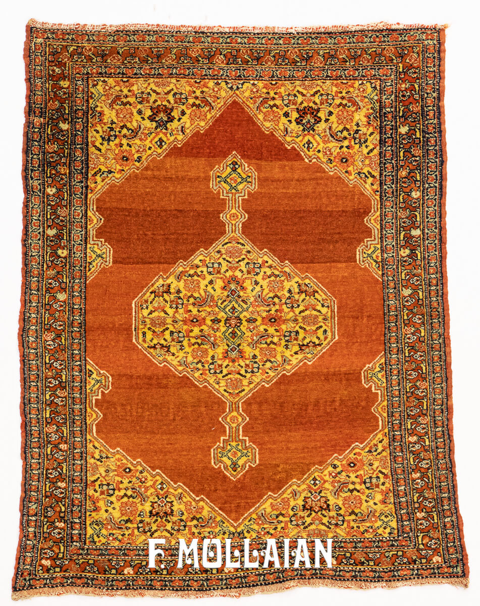 Antique Senneh Rug Orange Color n°:272647